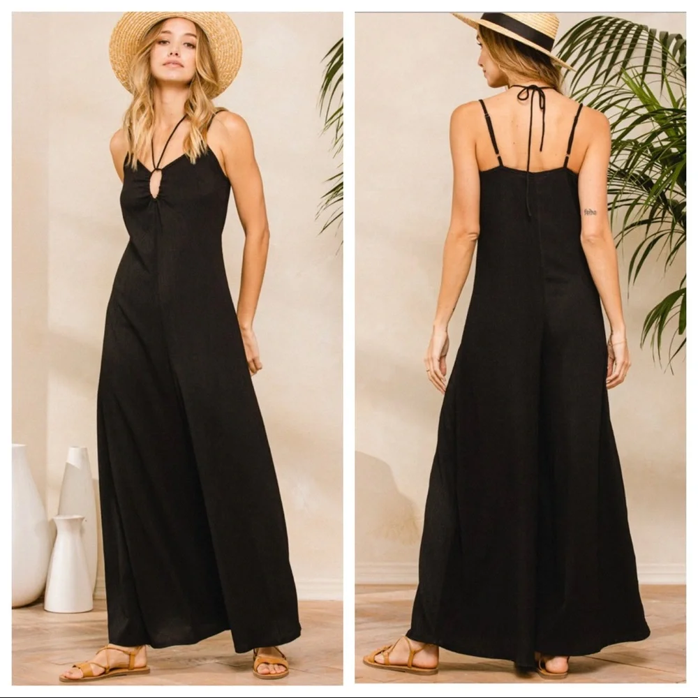 46 Fabulous Chic Sleeveless Wide Leg Jumpsuit - Picture 1 of 4